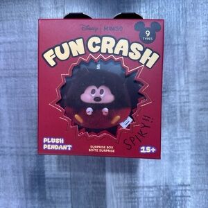 Disney Miniso Fun Crash Plush Pendant - Red and Black